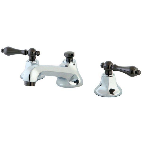 Kingston Brass NS4463AL 8" Widespread Bathroom Faucet, Chrome/Black Stainless Steel NS4463AL - main